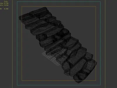 Heyang suburbs - stairs - stone ladder 01 3D model