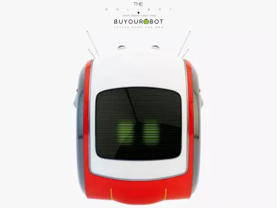 Cute rolling bot toy VII 3D model