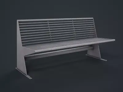 Metal Modern Bench 33 PBR Game Ready Low-poly 3D model