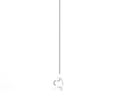 Round Metal Hanging Lamp 3D Model 3D model