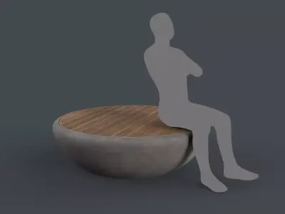 Modern Outdoor Bench 98 PBR Game Ready Low-poly 3D model
