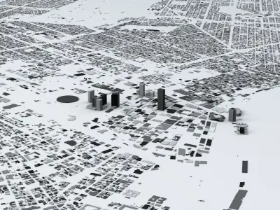 New Orleans Downtown Streets and Buildings 3D model