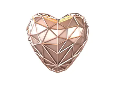Stylish Heart V4 029 Low-poly 3D model