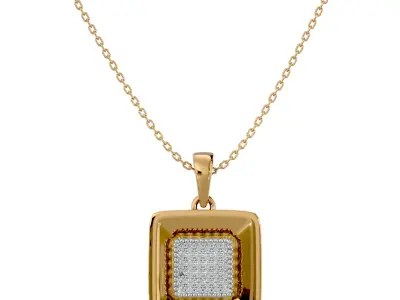 Light Minimalist Diamond Pendant Necklace 3D print model