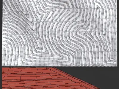 Cream Beige Abstract Swirl Textured Rug 3D model