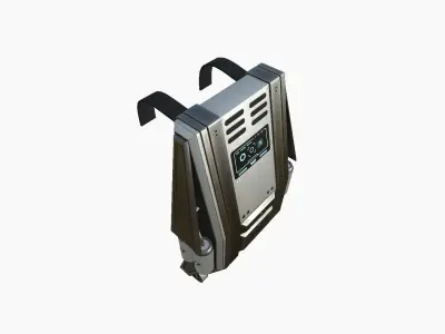 SciFi Backpack F05 Steel Bright - Fashion Character Design Low-poly 3D model
