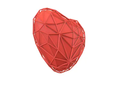 Stylish Heart V4 001 Low-poly 3D model