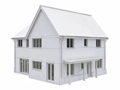 Neighborhood Houses P05 Low-poly 3D model