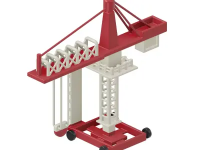 Industrial Tower Crane Toy 3D model