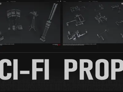 ROOFTOP Props Collection Kitbash 2 3D model