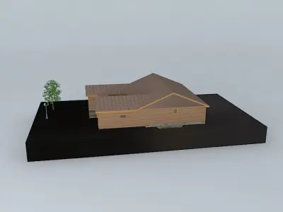 standard tract house with basement Free 3D model