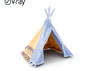 Traditional Teepee Model Pack with HighResolution Textures Low-poly 3D model
