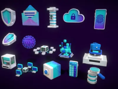 3D Button Collections7 Low-poly 3D model