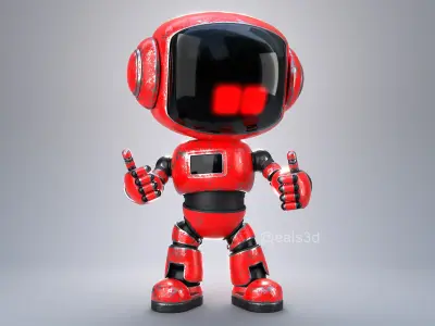 Cute Short Robot Eve-2 3D model