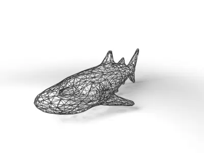 Whaleshark Wireframe Low-poly 3D model