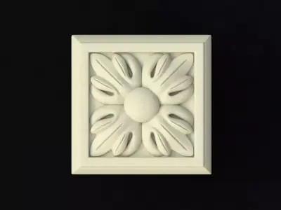 rosette box with flower in it 3D model