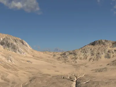 Desert landscape 01 Low-poly 3D model