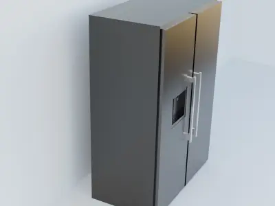 double door water tank refrigerator 3D model