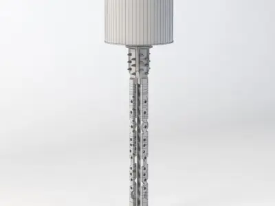 Nevelson Style  Assemblage Floor Lamp 3D model