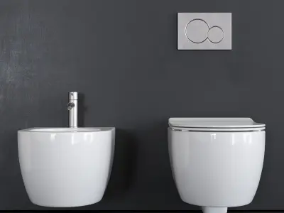 Scarabeo Ceramiche Moon Wall-hung WC Low-poly 3D model