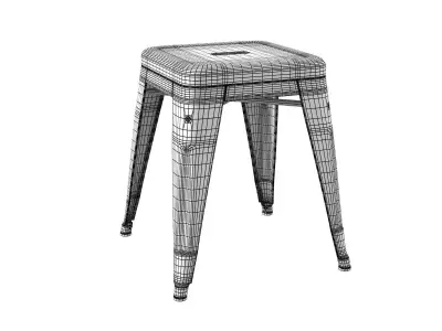 H45 four metal stools 3D model