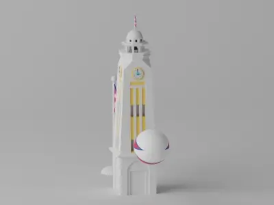 Ghanta Ghar Kathmandu Nepal 3D model