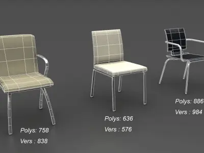 Lowpoly Chairs Pack Low-poly 3D model