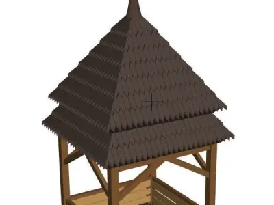 Wooden arbour 3D model