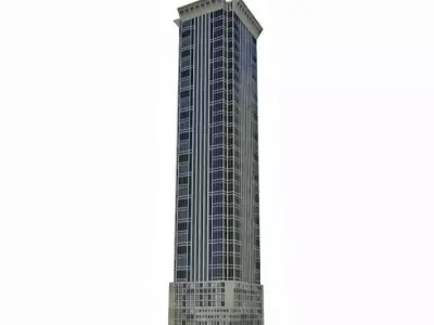 Gray Office Building Skyscraper 3D model