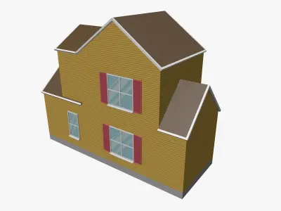 Cartoon House 4 Low-poly 3D model