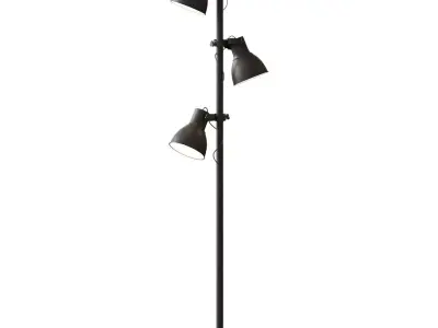 HEKTAR Floor lamp with 3 lamps dark gray 3D model