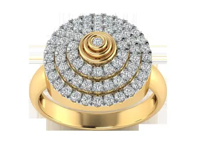 Light Weight Rose Gold Diamond Ring  -EZ PN-21001R 3D print model