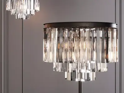 RH 1920S ODEON CLEAR GLASS FLOOR LAMP 3-TIER Black 3D model