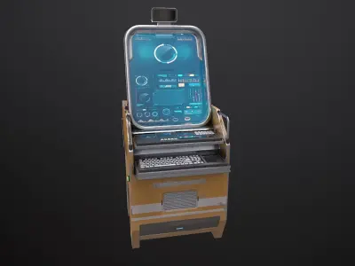 Sci-fi Terminal4 Low-poly 3D model