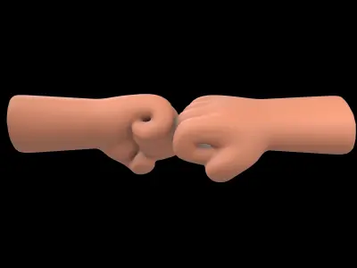 Fist Bump Icon v1 004 Low-poly 3D model