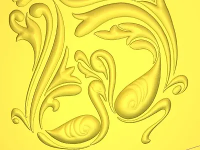 wooden  peacock  design07 3D model