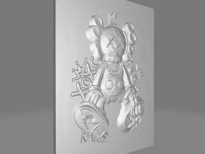 Kaws Street Art Poster Home Decor 3D print model