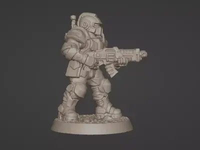 Armored Recon Trooper 32 mm One Piece STL 3D print model