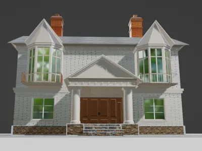  HOUSE EXTERIOR Low-poly 3D model