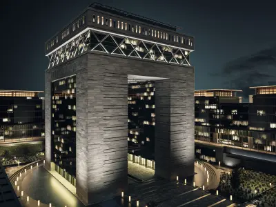 Dubai DIFC - lighting set up 3D model