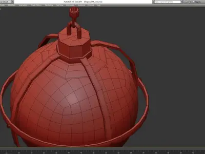 Hull Lamp in Brass with Opal Glass low poly 3d model Low-poly 3D model
