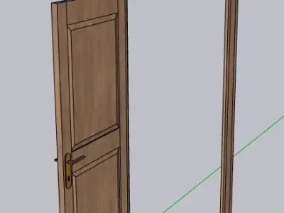 SketchUp dynamic door with panels Low-poly 3D model