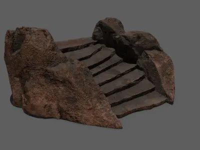 Stone Staircase Low-poly 3D model purchase