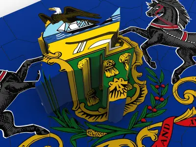 Pennsylvania Political Map 3D model