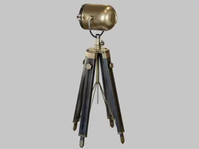 Game - Ready Industrial spotlight Low-poly 3D model