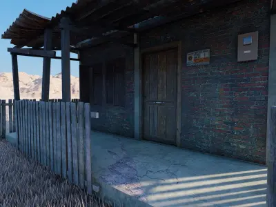 Vilage in forest-old house 3D model