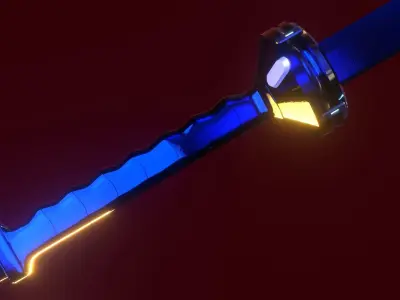 Gantz anime-manga katana lowpoly    Low-poly 3D model