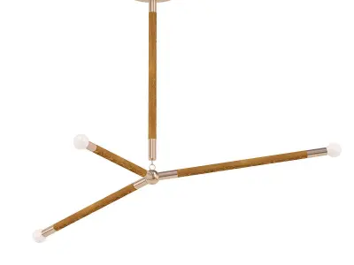 ARROW modern pendant light with two wooden rods 3D model