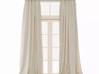Linen curtains 3D model