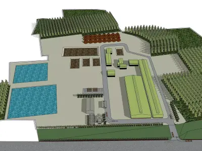 Wood chip factory 3D model